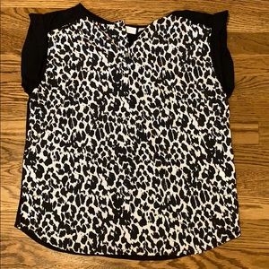 Black cheetah print blouse